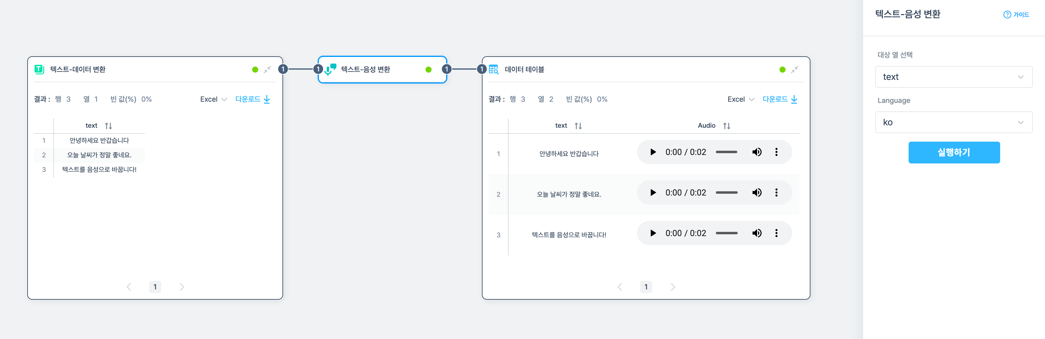 텍스트-음성 변환 노드 예제